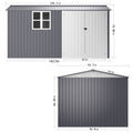 Outdoor Storage Shed 8X12Ft Outdoor Storage Shed With Windows,With Sloped Roof & Double Lockable Door,Storage Shed Large With 6 Vents, Garden Tool Shed For Backyard Garden Patio Law Grey Rectangular