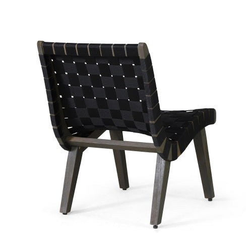 Charlotte Lounge Chair Black Metal & Wood