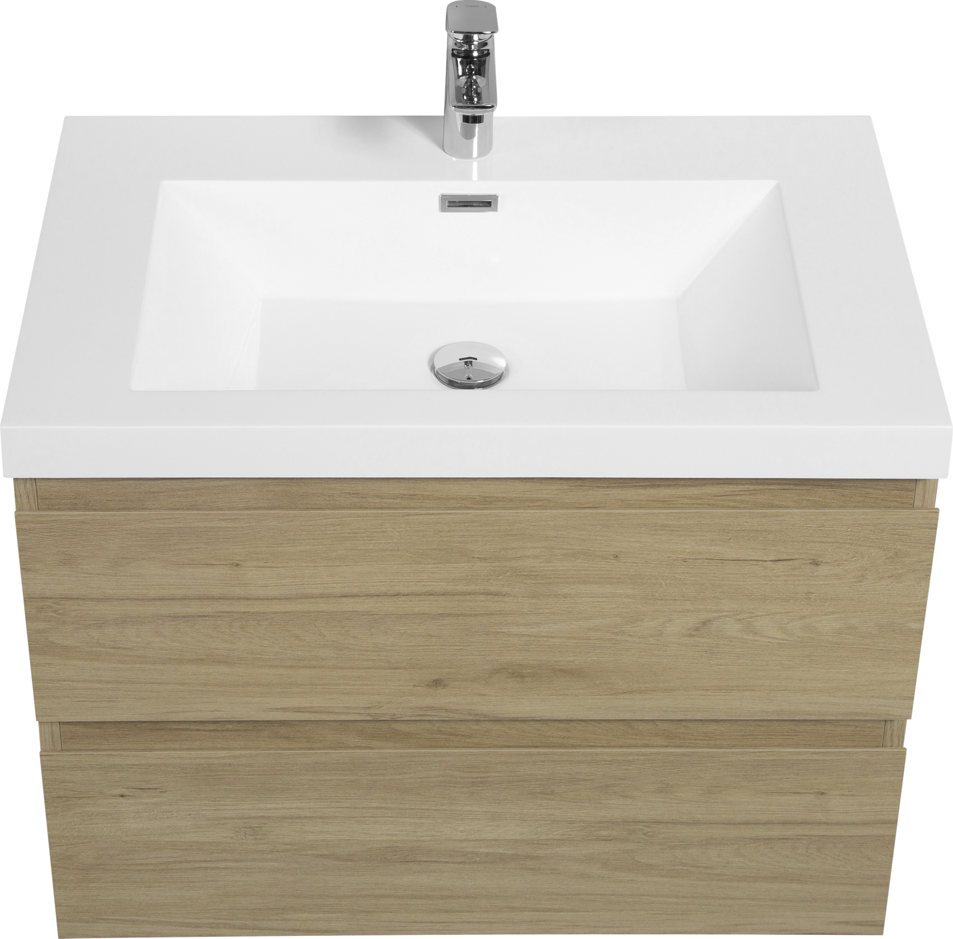 30" Floating Bathroom Vanity With Sink, Modern Wall Mounted Bathroom Storage Vanity Cabinet With Resin Top Basin And Soft Close Drawers, Natural Oak 24V11 30No 2 Oak Bathroom Wall Mounted Melamine