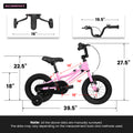 A14117 Ecarpat Kids' Bike 14 Inch Wheels, 1 Speed Boys Girls Child Bicycles For 2 3 Years, With Removable Training Wheels Baby Toys, Front V Brake, Rear Holding Brake Pink Cute Polyurethane Foam 3 To 4 Years Carbon Steel Outdoor
