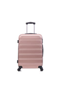 Luggage Universal Wheel Hard Shell Lightweight Password Lock Family Set Rose Gold, 3 Piece Set 20 Inches 24 Inches 28 Inches Rose Gold Abs