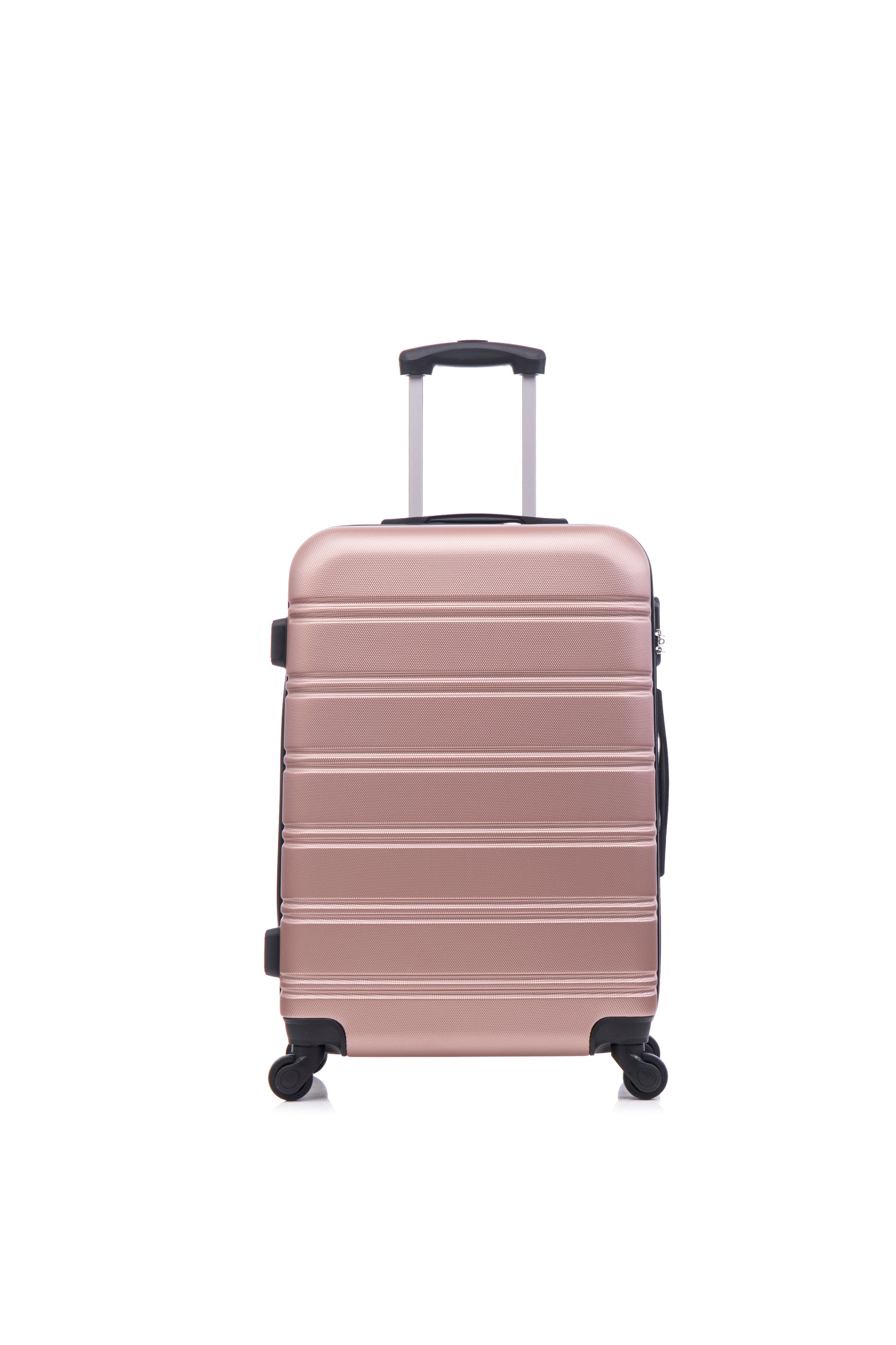 Luggage Universal Wheel Hard Shell Lightweight Password Lock Family Set Rose Gold, 3 Piece Set 20 Inches 24 Inches 28 Inches Rose Gold Abs