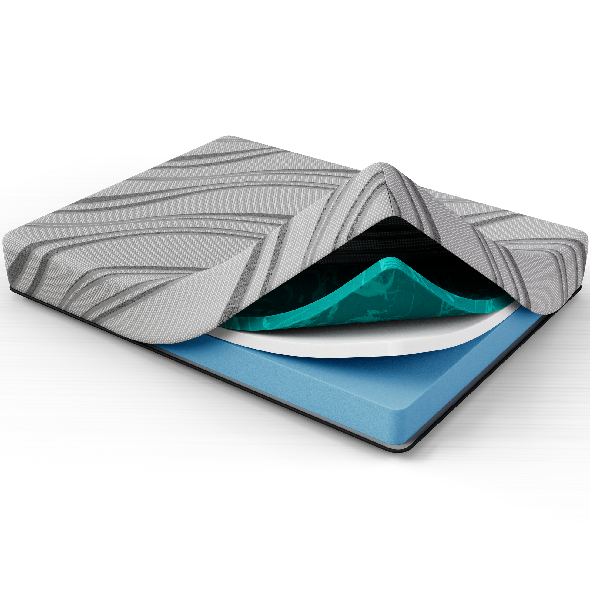 Bib: Nl 10" Pro Gel Foam Medium Twin Gray Memory Foam Fabric Twin