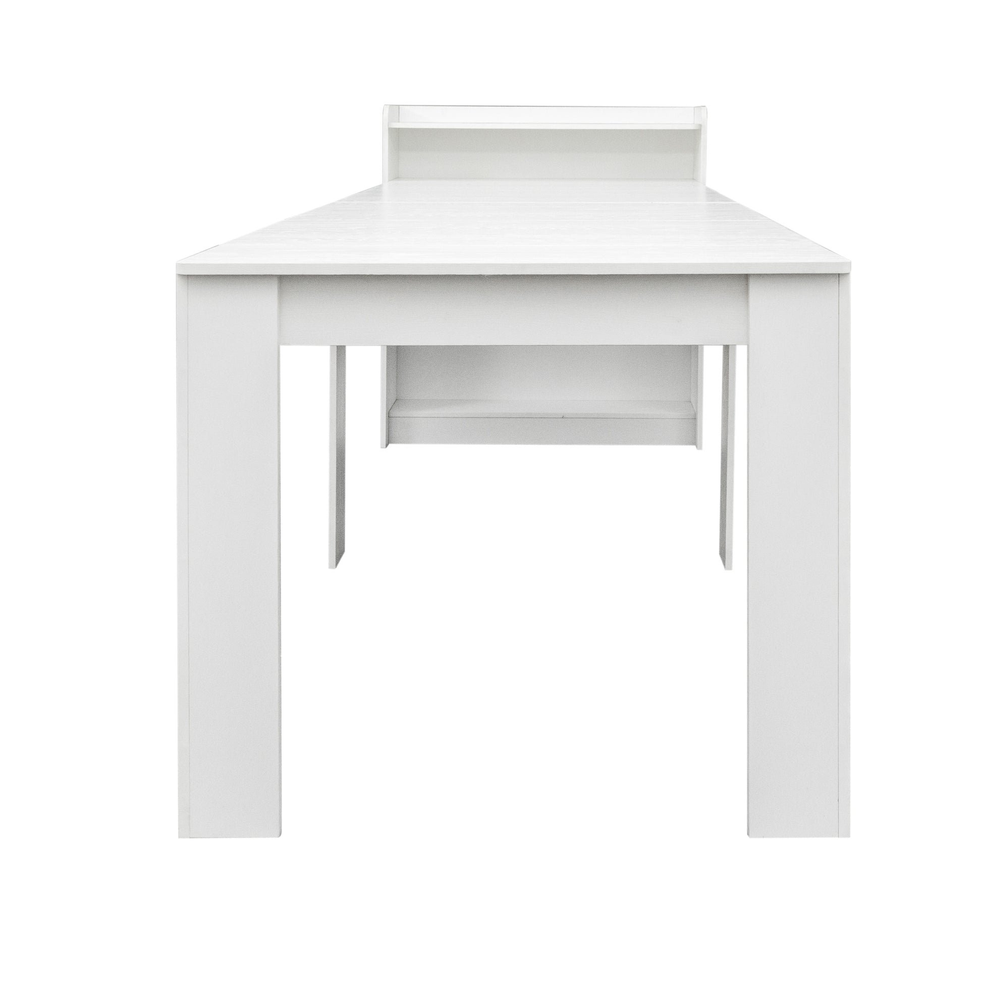 Modern Extendable Dining Table With Storage White Mdf