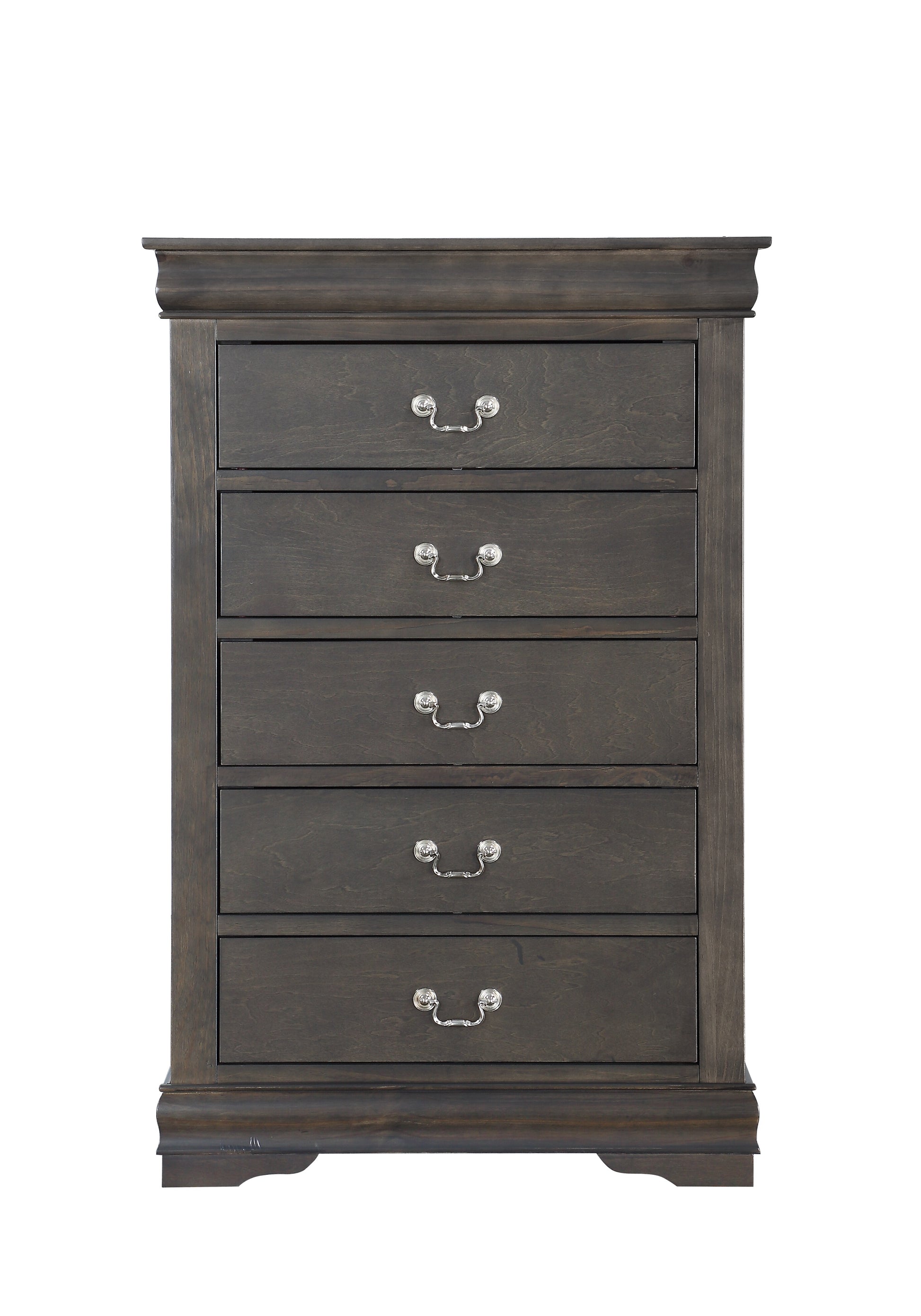 Dark Grey 5 Drawer Chest With Metal Handles Dark Grey Bedroom Particle Board Mdf