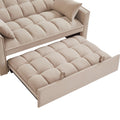 4 In1 Loveseat Sofa Bed With Armrests & Storage Pockets, Multi Function Tufted Pull Out Sofa Bed With Adjustable Backrest And Pillows, Convertible Loveseat Sofa Couch,Taupe Taupe Velvet Primary Living Space Medium Soft Tufted Back American