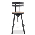 Metal Chair With Wooden Seat Black Metal & Wood