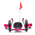 12V Kids Ride On Electric Toy,2Wd,16'' Exaggerated Wheel,Dual Handle Control For 360 Degree Flexible Steering And Rotation,Solid Metal Frame,Provide A Speed Of 4.66 Mph For Kids Aged 6 . Pink 50 99 Lbs Polypropylene