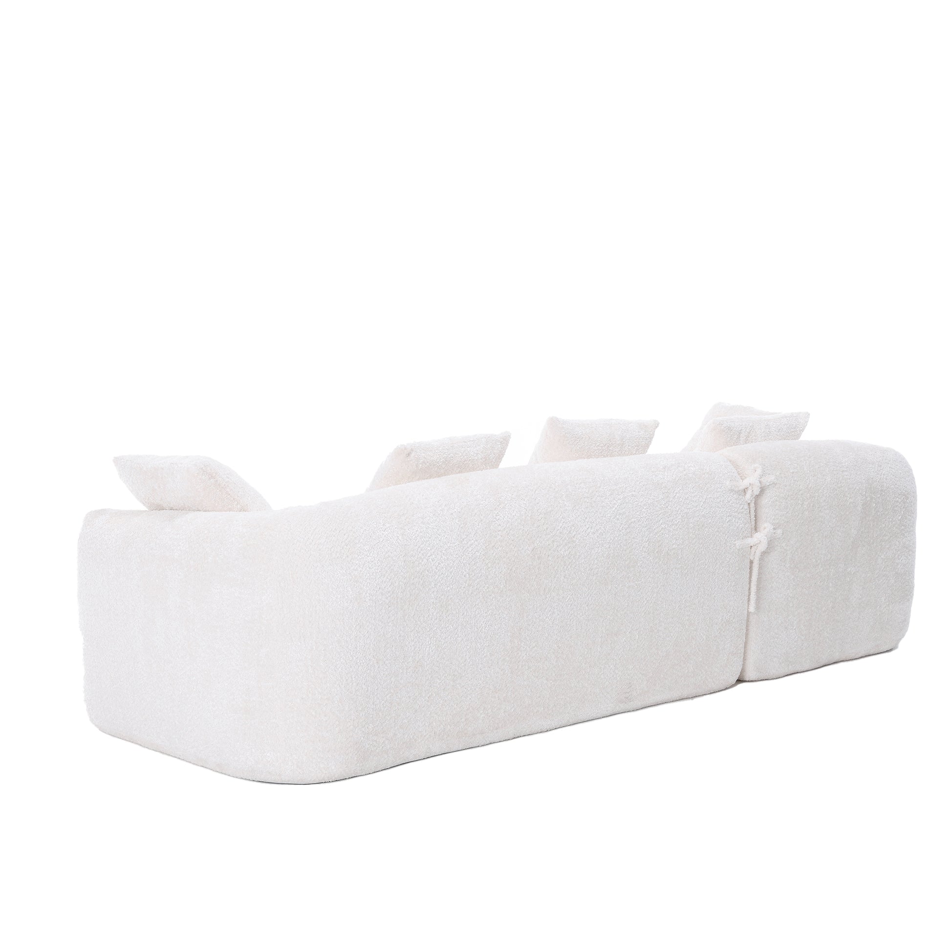 Coolmore Boucle Sofa 3 Seater For Living Room Oversized Comfy Sofa L Shape Sofa Couch With Chaise Home Furniture Sleeper Sectional Sofa For Apartment, Office Left Hand Facing Beige Beige Primary Living Space Foam Boucle 3 Seat