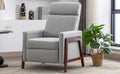 Wood Framed Upholstered Recliner Chair Adjustable Home Theater Seating With Thick Seat Cushion And Backrest Modern Living Room Recliners, Gray Old Sku:Pp289527Aae Gray Linen
