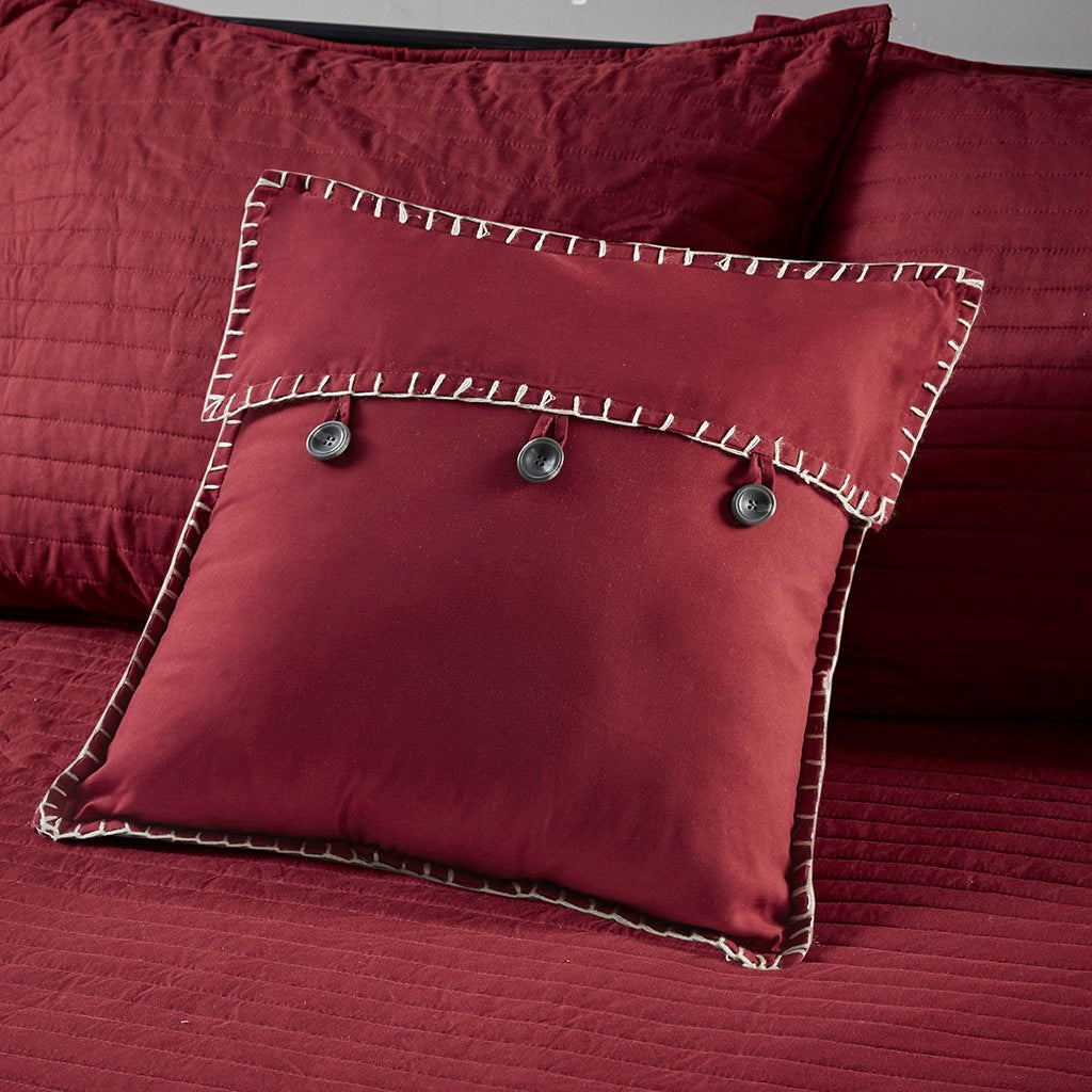 6 Piece Reversible Plaid Daybed Cover Set Red Daybed Red Microfiber