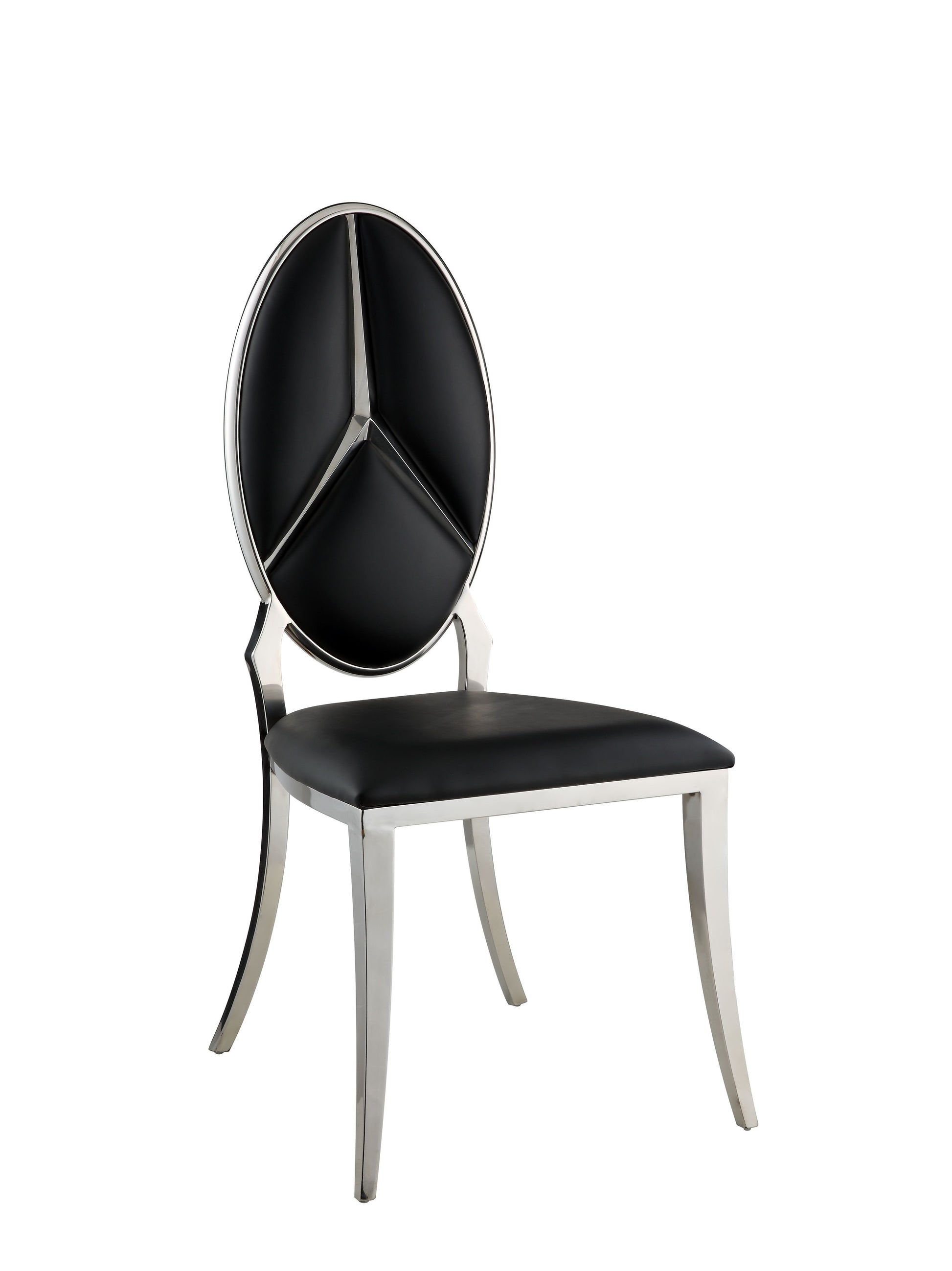 Black Side Chair With Oval Back Set Of 2 Solid Black Dining Room Modern Side Chair Solid Back Set Of 2 Faux Leather