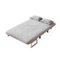 39 Convertible Chair Bed, Tri Fold Sofa Bed With Adjustable Backrest & Pillow, Leisure Chaise Lounge Couch With Sturdy Steel Frame For Home & Office, Comfortable Sleeper Chair Light Grey Dutch Velvet Light Grey Velvet Contemporary Polyurethane Foam Metal