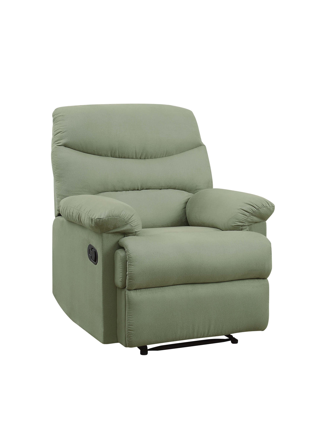 Sage Motion Recliner With Pillow Top Arms Sage Microfiber Manual Handle Wood Primary Living Space Tight Back Handle Pillow Top Arms Fabric Metal