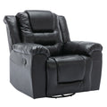 360 Swivel And Rocking Home Theater Recliner Manual Recliner Chair With Wide Armrest For Living Room,Bedroom, Black Old Sku:Pp302953Aab Black Foam Pu