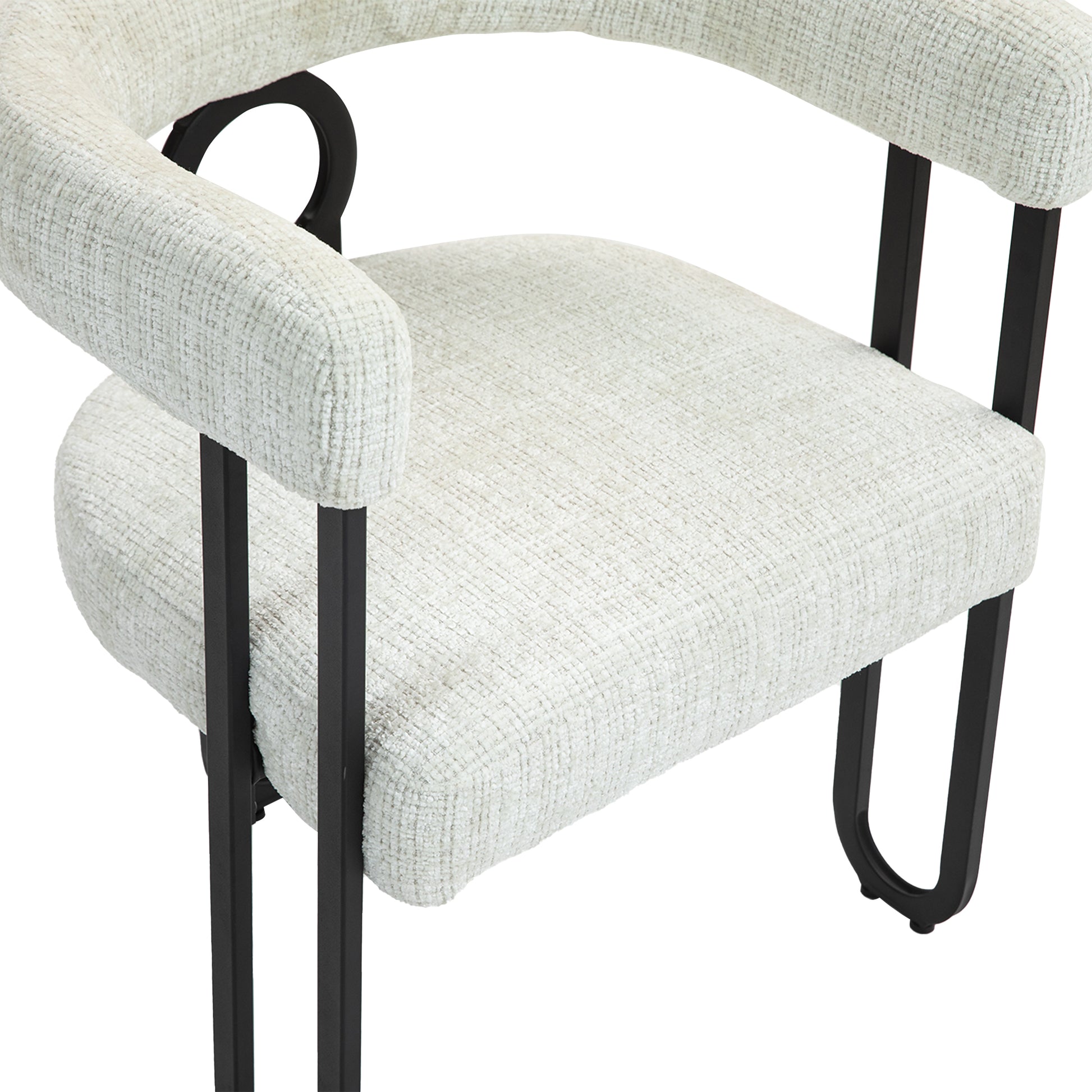 Coolmore Contemporary Designed Chenille Fabric Upholstered Accent Dining Chair Barrel Side Chairs Kitchen Armchair For Living Room Set Of 2 Beige Chenille Beige Dining Room Foam Chenille