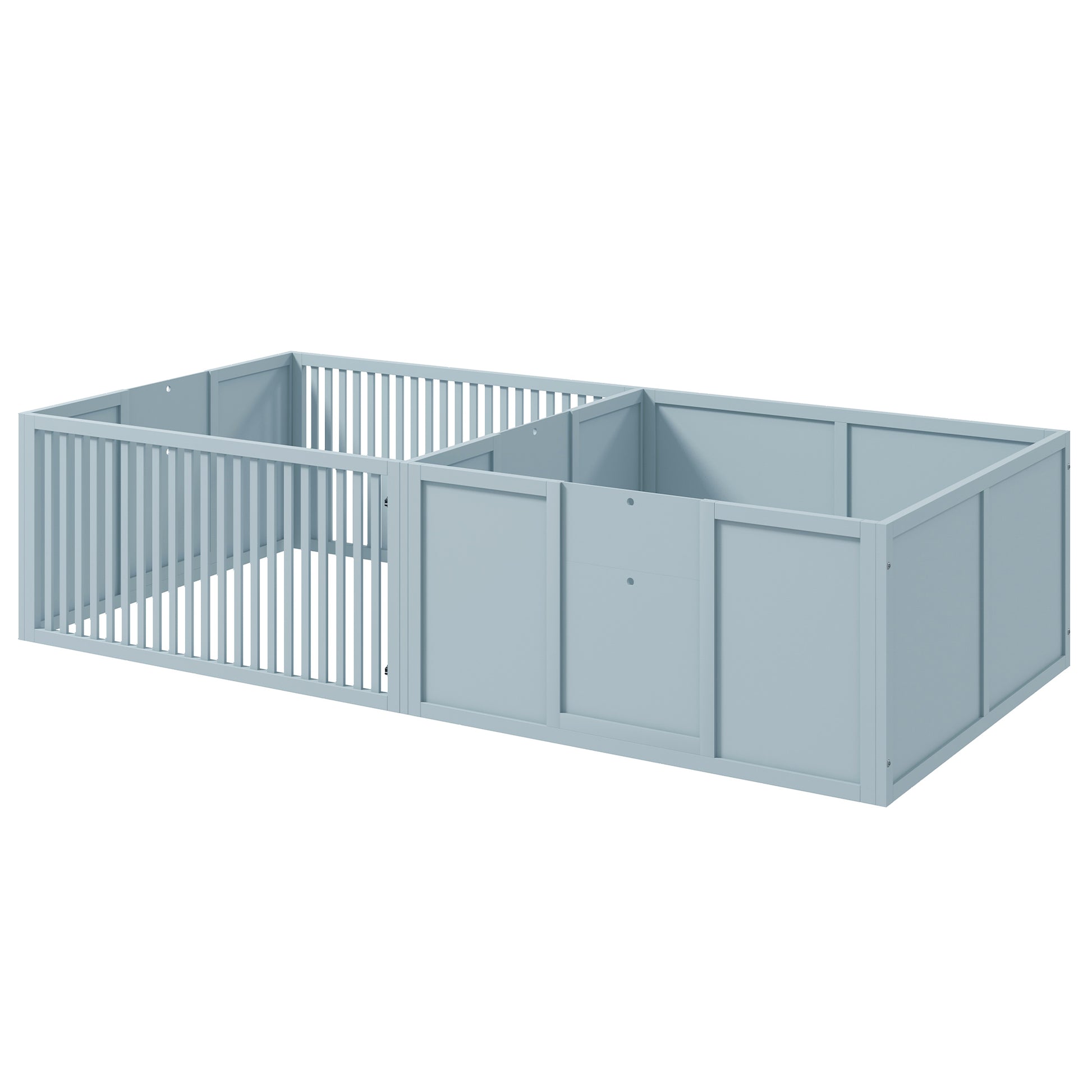 Pawhut Whelping Box For Dogs Built For Mother'S Comfort, Dog Whelping Pen With Removable Doors, Puppy Playpen For Indoors, Newborn Puppy Supplies & Essentials, 81" X 39" X 20", Gray Light Gray Wood