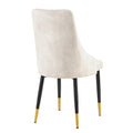 Beige Dining Chairs Set Of 4 Living Room Chair Modern Kitchen Armless Side Chair Metal Plaid Beige Dining Room Powder Coated Foam Dry Clean Modern Dining Chairs Solid Back Foam Velvet
