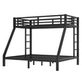 Metal Twin Xl Over Queen Bunk Bed For Teens And Adults,Space Saving Noise Reduced No Box Spring Needed,Black Twin Xl Black Metal