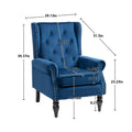 Coolmore Wood Frame Armchair, Modern Accent Chair Lounge Chair With Sturdy Wood Legs For Living Room Bedroom Navy Navy Foam Velvet