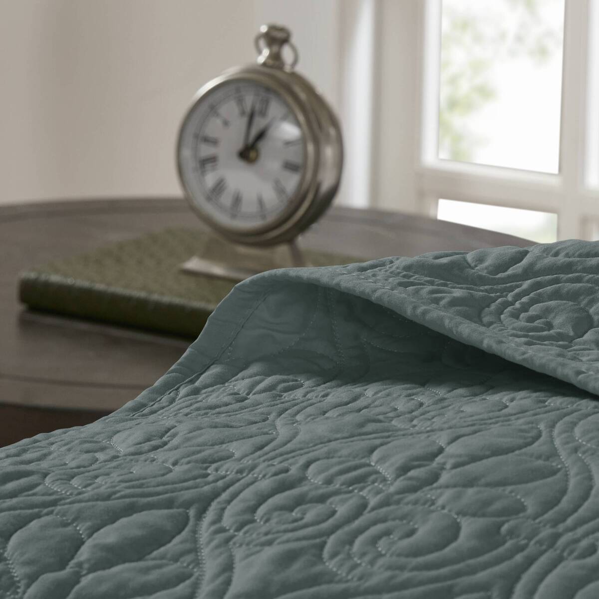 3 Piece Reversible Bedspread Set Balsam Green Queen Green Polyester