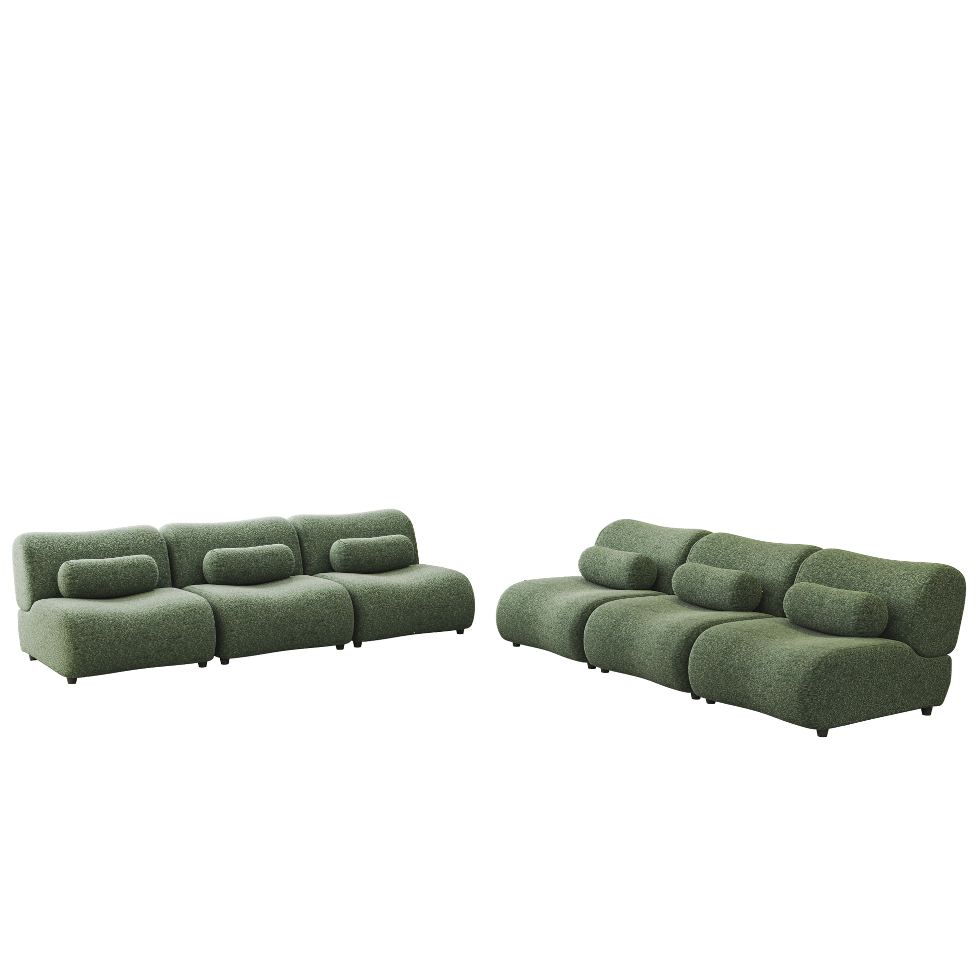 Luxury Green Chenille Fabric Modular Sofa With 6 Piece Configurable Design L Shaped Sectional With Spring Cushions & Hidden Legs Comfortable, Stylish Seating For Living Rooms Green Chenille 6 Seat