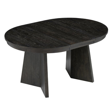 Retro Extendable Dining Table With A 16 Inch Middle Leaf For Dining Room And Kitchen Espresso Espresso Solid Wood Mdf
