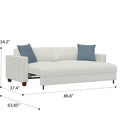 Biana White Pop Up Sleeper Sofa White Foam Engineered Wood 3 Seat