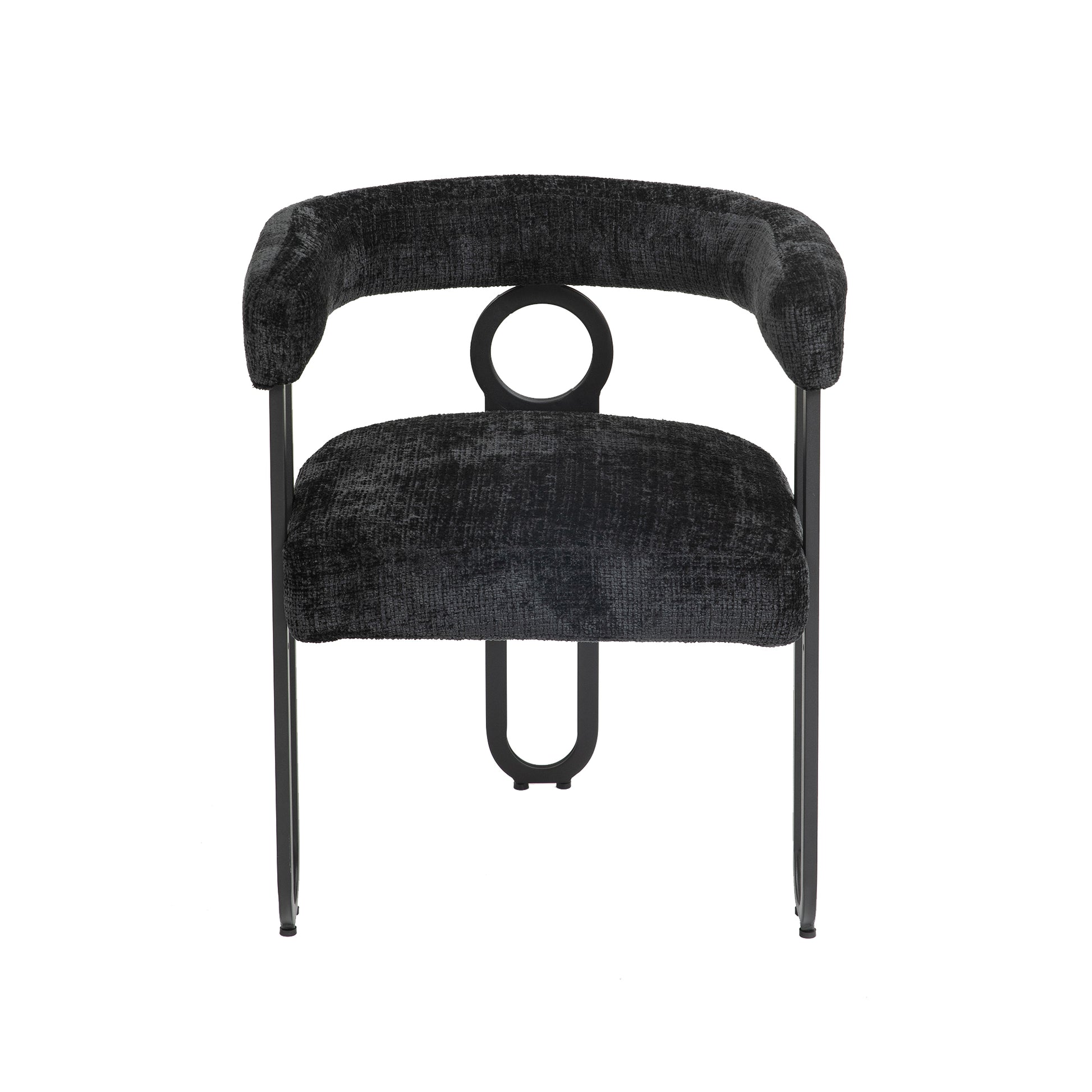 Coolmore Contemporary Designed Velvet Fabric Upholstered Accent Dining Chair Barrel Side Chairs Kitchen Armchair For Living Room Set Of 2 Black Chenille Black Dining Room Foam Chenille