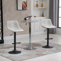 Homcom Adjustable Bar Stools, Swivel Bar Height Chairs Barstools Padded With Back For Kitchen, Counter, And Home Bar, Set Of 2, Cream White Cream White Linen