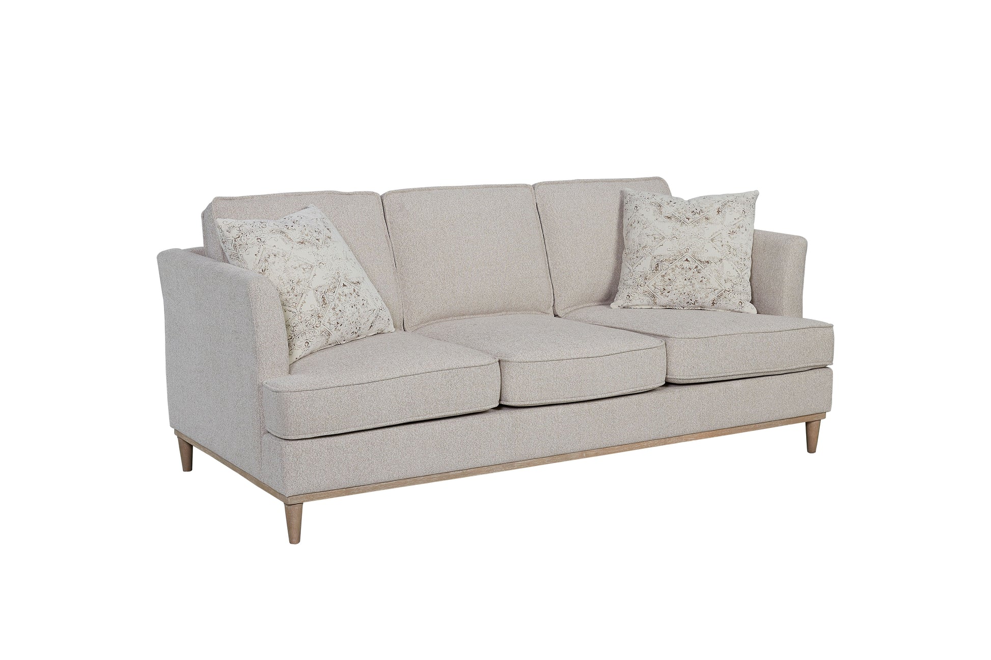 Sofa With 3 Reversable Cushions And 2 Pillows Off White Upholstered 3 Seat