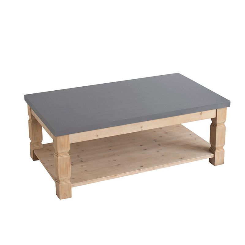 47.8X28X18.8" Coffee Table Brown Gray Wood