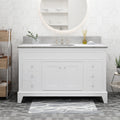 49'' Cararra White Marble Vanity Top&Ceramic Sink White Marble Marble