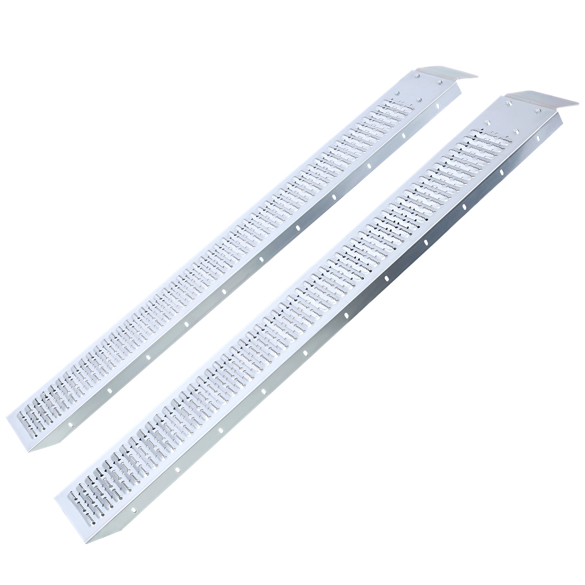 66" L Loading Ramps, 960Lbs Capacity Loading Ramps For Pickup Trucks, Steel Motorcycle Ramp, Dirt Bike Ramp For Truck, Lawn Mower, Snowblower, Atv, Quad, Pack Of 2 Silver Steel