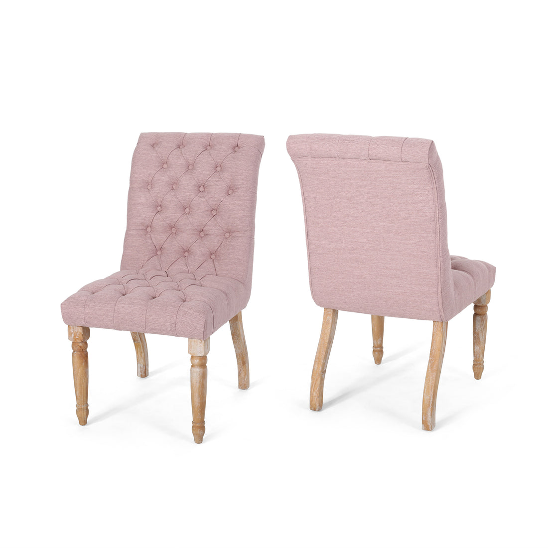 Chair Set Of 2 Blush Fabric