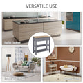 Homcom Modern Style Sofa Console Entry Hallway Table With Drawer And Shelves, Sturdy Build, And Large Storage, Grey Grey Mdf