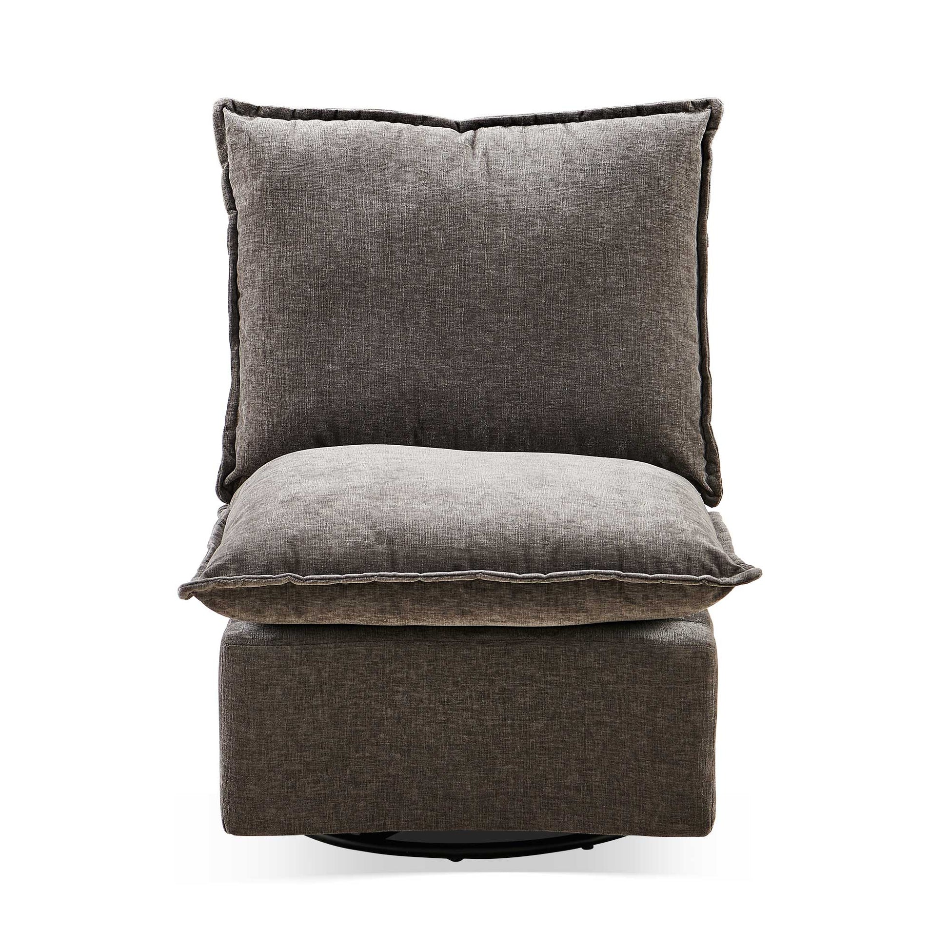 Detachable Dark Grey Chenille Single 360 Swivel Rocking Rocker,360 Swivel Sofa Chair & Single Sofa Lounge, Comfortable Seating For Living Room & Bedroom,Dark Gray Sofa 1Pc Dark Gray Primary Living Space Modern Foam Chenille