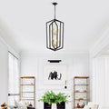 8 Light Lantern Tired Farmhouse Ceiling Hanging Light Black Chandelier Metal Modern Pendant Light Fixtures For Kitchen Island Dining Room Living Room Foyer Entryway E12 Bulbs Not Included Matte Black Ceiling Lights American Design,Luxury,Modern,Vintage
