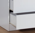 Five Drawer Chest Metal Handles Locking Top Drawer Metal Glide Rails White Melamine Laminate White Particle Board Mdf