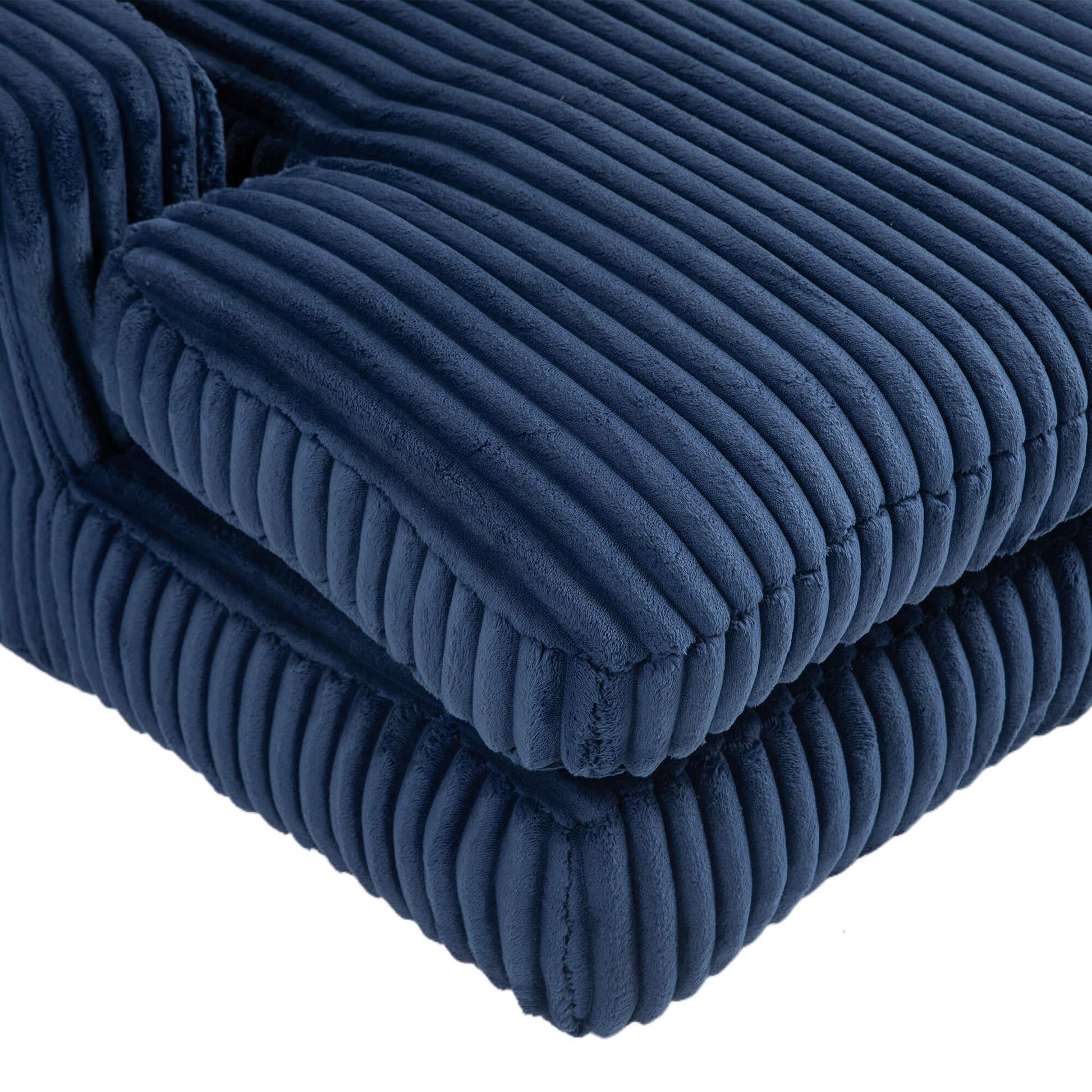 Coolmore Corduroy Lazy Sofa With 3 Back Pillows,Comfy Sofa Deep Seat Couch For Living Room,Club Navy Navy Primary Living Space Foam Corduroy 1 Seat