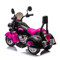 Kids Ride On Motorcycle Toy, 3 Wheel Chopper Motorbike With Led Colorful Headlights Horn, Pink 6V Battery Powered Riding On Electric Harley Motorcycle For Boys Girls Pink Plastic