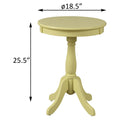 Light Yellow Side Table With Turned Pedestal Light Yellow Primary Living Space Traditional Round Wood Pedestal