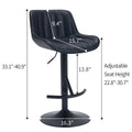 Adjustable Swivel Light Luxury Premium Bar Stool For Kitchen Counter And Dining Room Black Black Steel