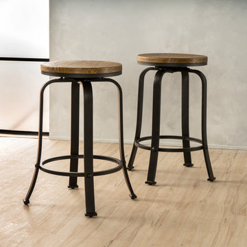 Counter Stool Natural Black Mdf