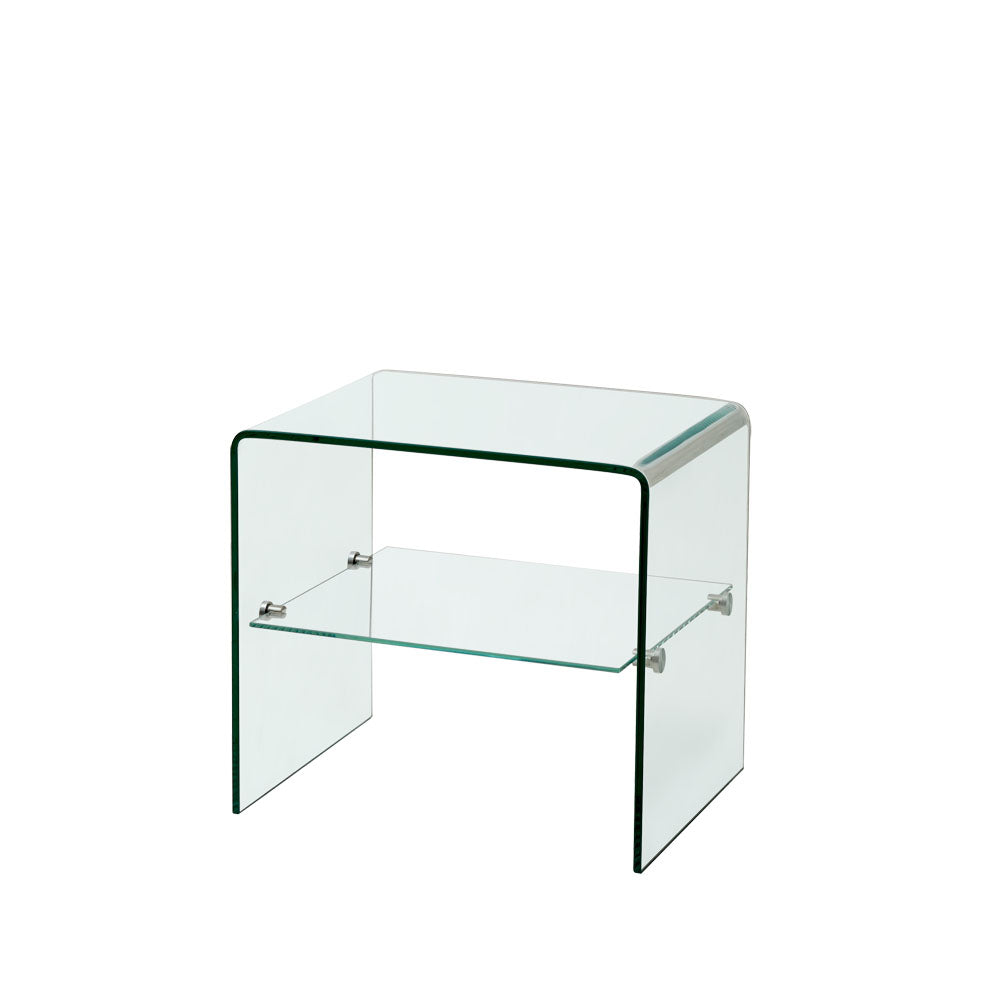 Clear Glass Side & End Table, Tempered Glass End Table Small Table Transparent Glass