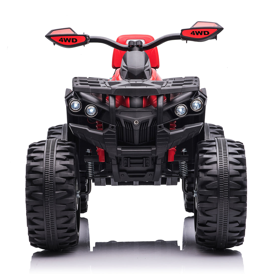 24V 2 Seater Ride On Car For Kids, 4X4 Off Road Atv Toy W Remote Control, 4X200W Powerful Motors, 20" Large Seat, 5 Mph Max Speed, Bluetooth, Mp3, Lights, Electric Car For Big Kids Red Abs