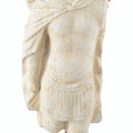 Magnesia And Metal Garden Angel Bust On A Wooden Pedestal, Beige Beige Magnesium Oxide
