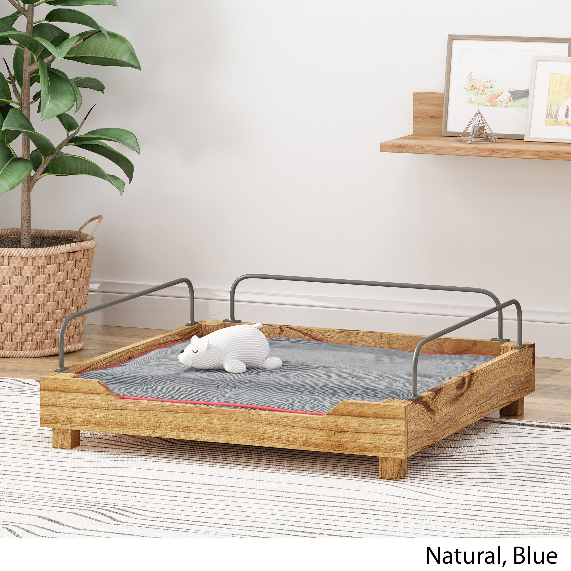 Pet Bed Blue Wood