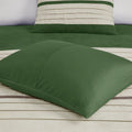 7 Pc Pieced Faux Suede Comforter Set Green King Queen Green Polyester