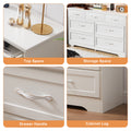 Modern 3 Drawer Bedroom Chest Of Drawers With 7 Drawers Dresser, Clothes Organizer Metal Pulls For Living Room, Bedroom, Hallway, White, 47.6 L X 15.7 W X 26.6 H 5 Or More Drawers White White Drawers Included Particle Board Mdf